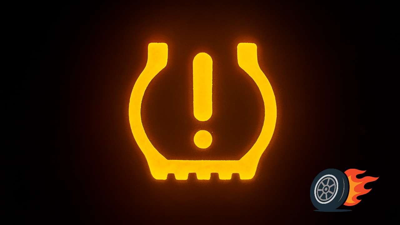 ikona nizkeho tlaku pneumatik v aute